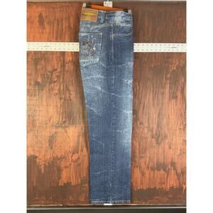 Phat Classics Phat Farm Wide Leg Embroidered Y2K Vintage Denim Jeans Mens 38x34‎